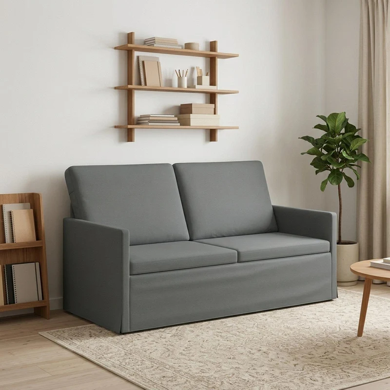 2 Seater Sofa Dark Grey 150 x 81 x 82 cm Fabric