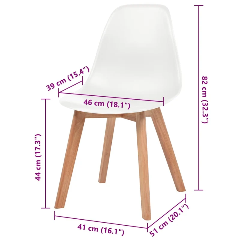 Dining Chairs 6 pcs White Plastic
