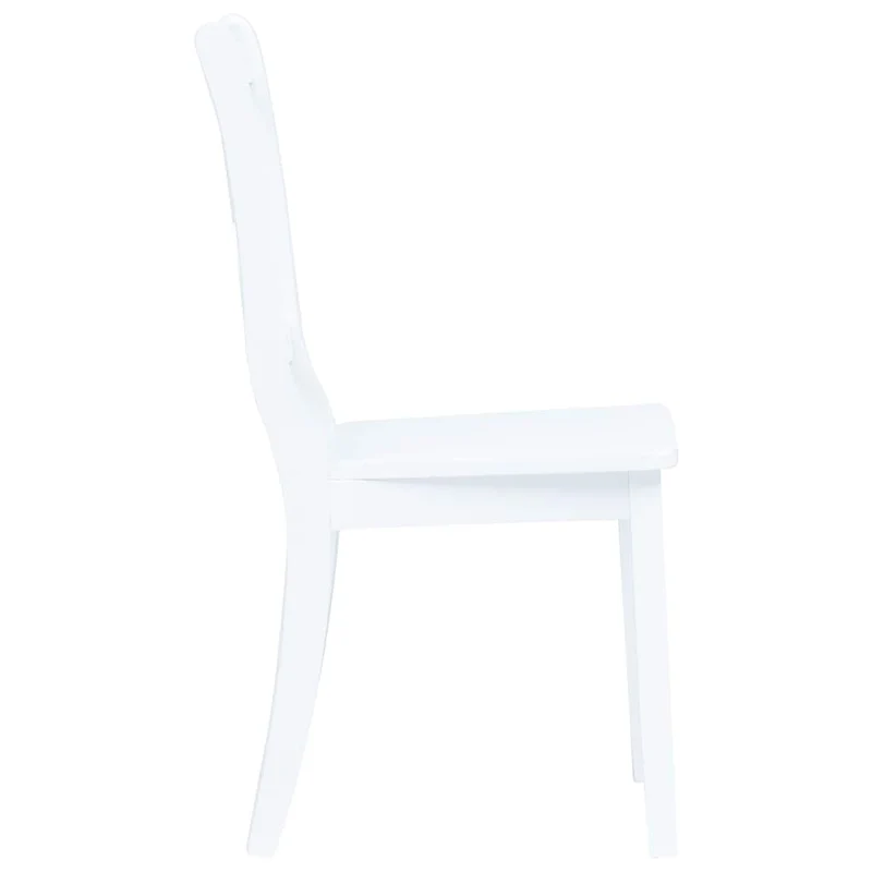 Dining Chairs 6 pcs White Solid Rubber Wood
