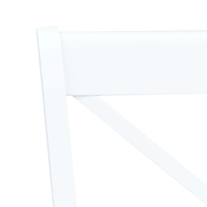 Dining Chairs 6 pcs White Solid Rubber Wood