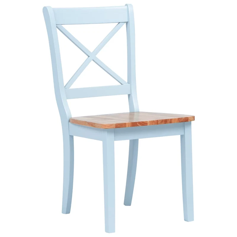 Dining Chairs 6 pcs Grey and Natural Solid Rubber Wood