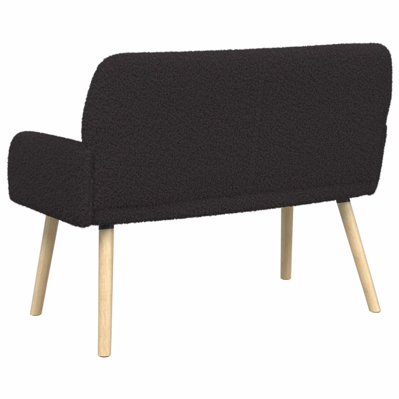 2 Seater Sofa with Solid Wood Legs Black Bouclé