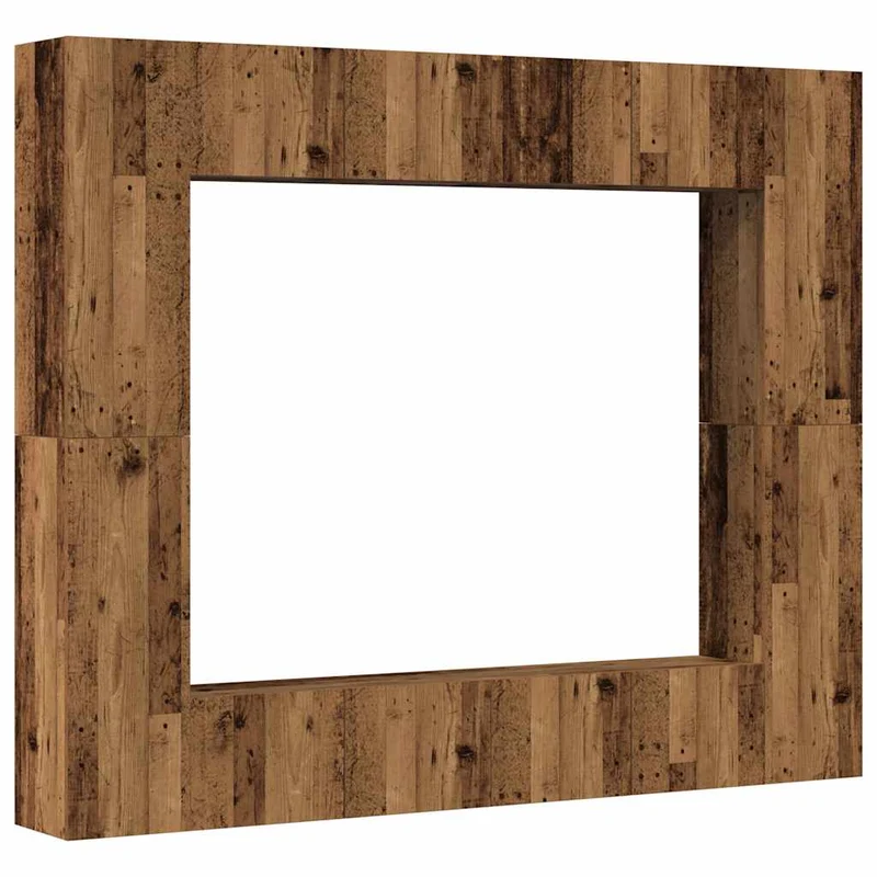 8 Piece Wall-mounted TV Cabinet Set Old Wood Engineered Wood
