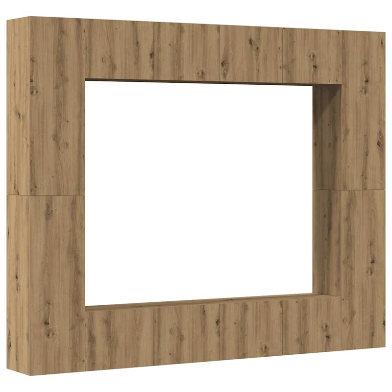 8 Piece Wall-mounted TV Cabinet Set Artisan Oak Engineered Wood