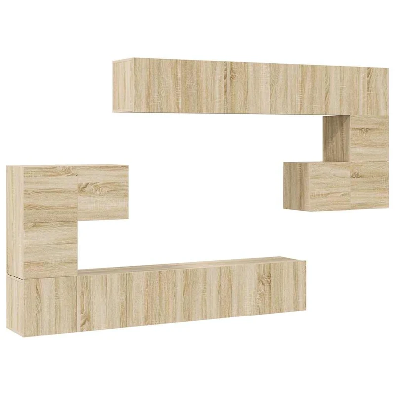 10 Piece TV Cabinet Set Sonoma Oak Engineered Wood