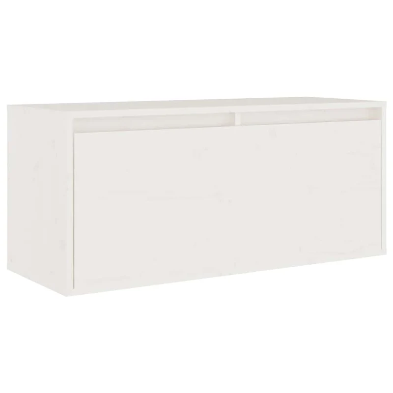 8 Piece Wall-mounted TV Cabinet Set White Solid Wood Pine