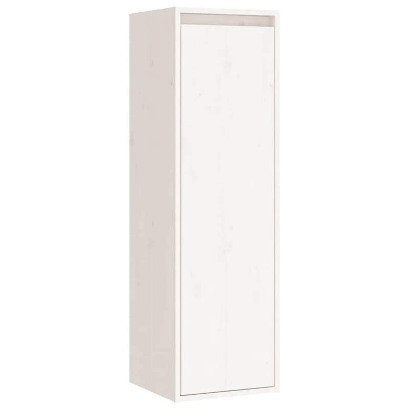 8 Piece Wall-mounted TV Cabinet Set White Solid Wood Pine