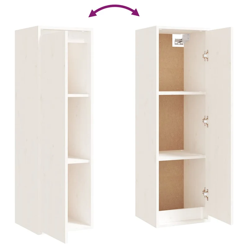 8 Piece Wall-mounted TV Cabinet Set White Solid Wood Pine