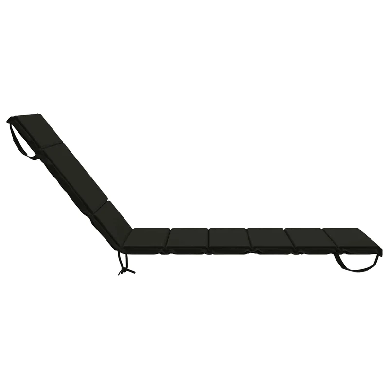 Sunlounger Cushion GEMERT 100% Polyester Black 200 x 70 x 3 cm