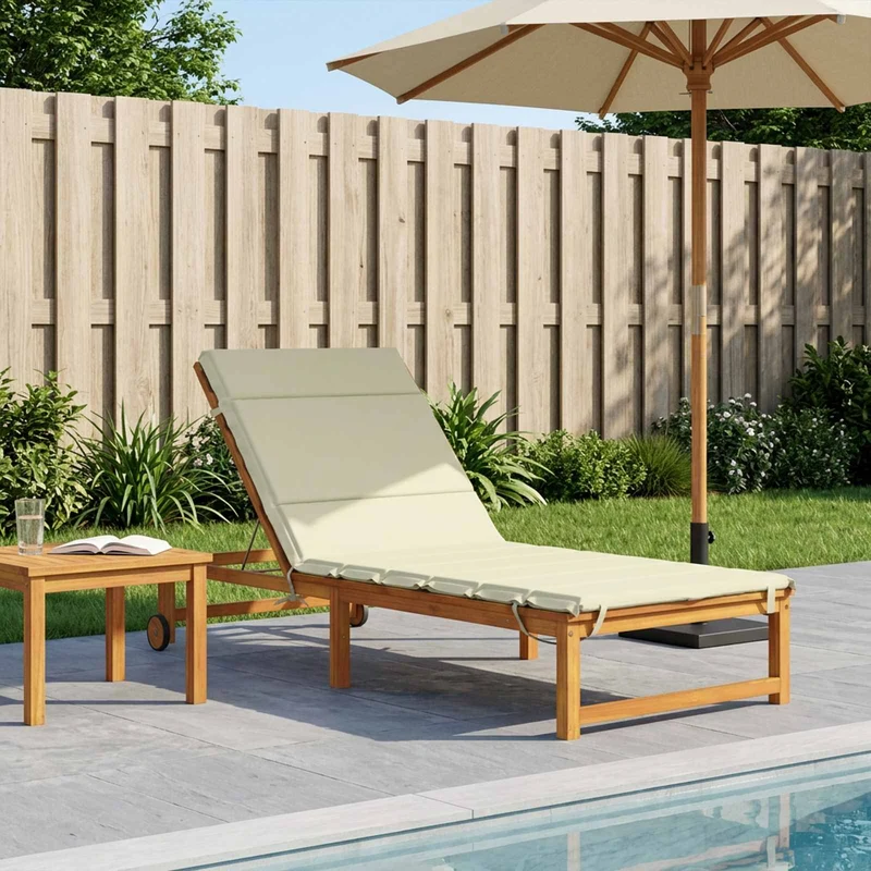 Sunlounger Cushion GEMERT 100% Polyester Cream 200 x 70 x 3 cm