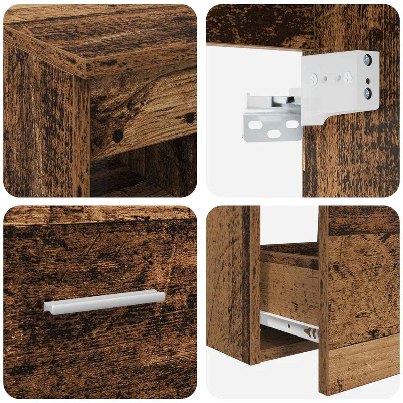 Bathroom Furniture Set 2 pcs Old Wood Engineered Wood