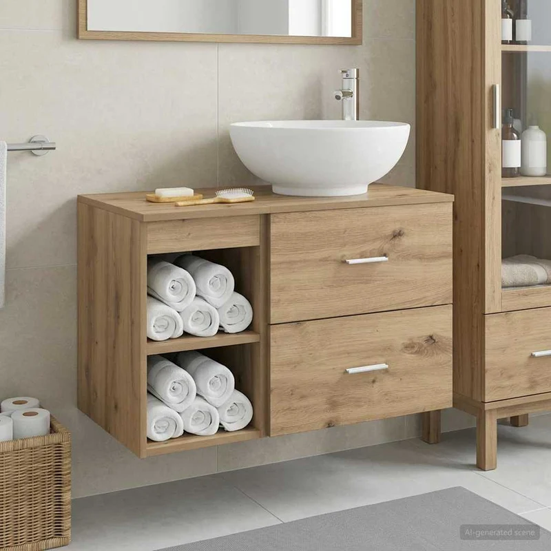 Bathroom Furniture Set 2 pcs Artisan Oak Engineered Wood