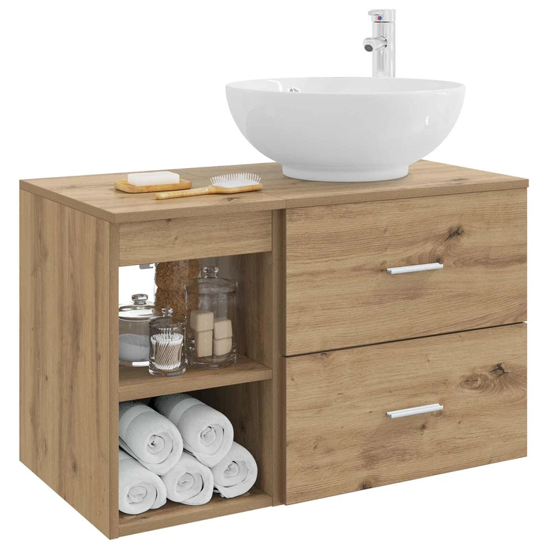 Bathroom Furniture Set 2 pcs Artisan Oak Engineered Wood