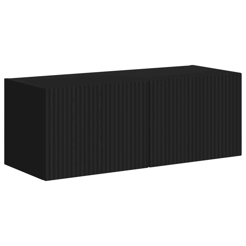 TV Wall Cabinet Set 6 pcs Black
