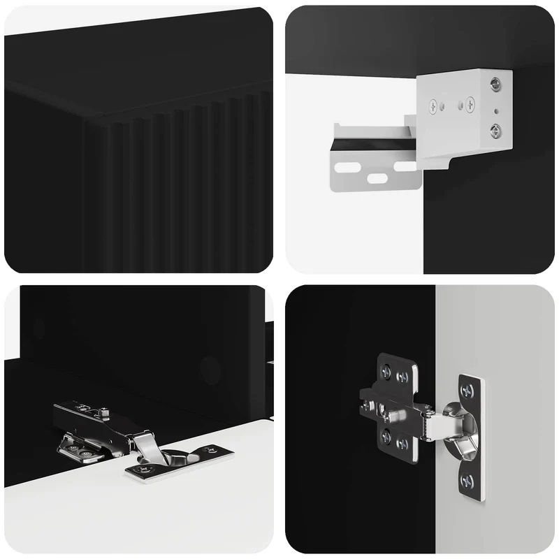 TV Wall Cabinet Set 6 pcs Black