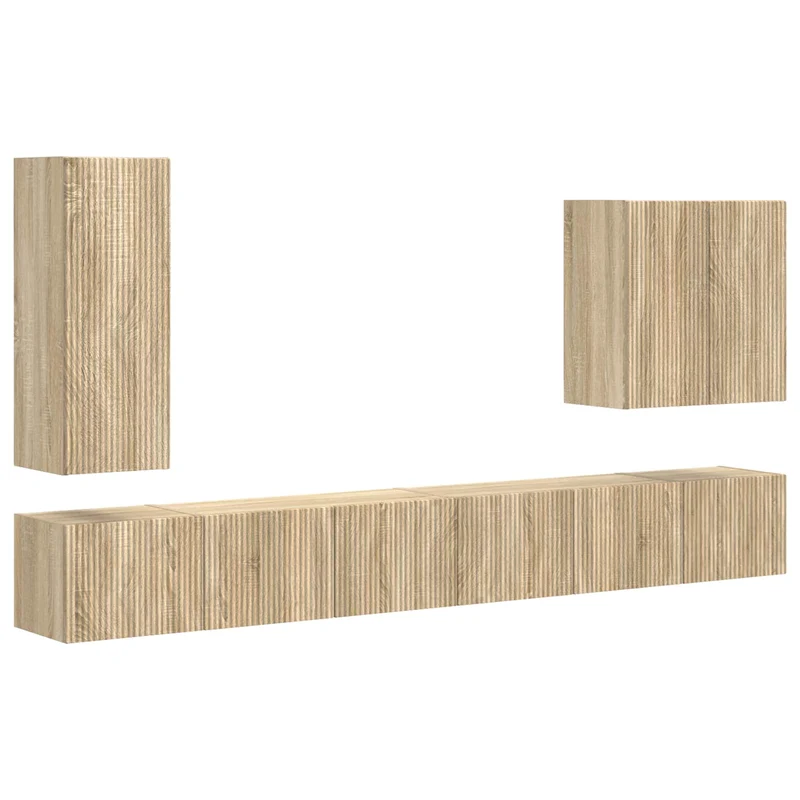 TV Wall Cabinet Set 6 pcs Sonoma Oak