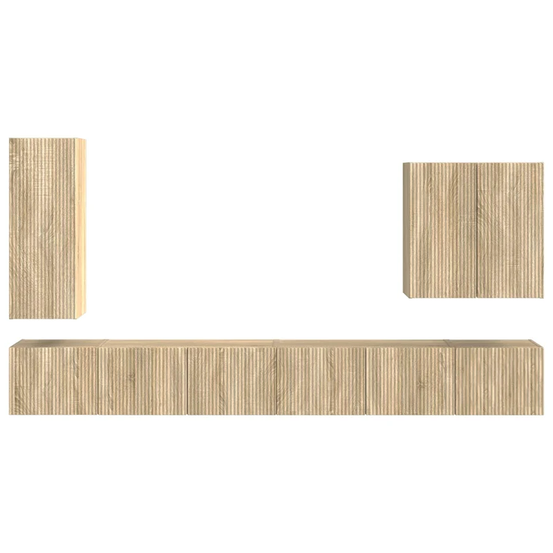 TV Wall Cabinet Set 6 pcs Sonoma Oak