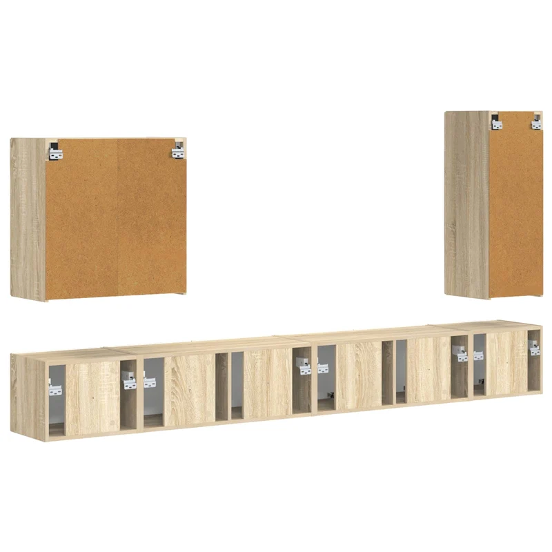TV Wall Cabinet Set 6 pcs Sonoma Oak