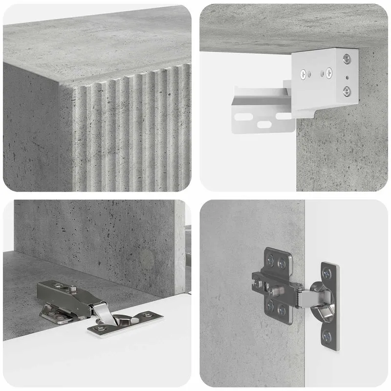 TV Wall Cabinet Set 6 pcs Concrete Grey