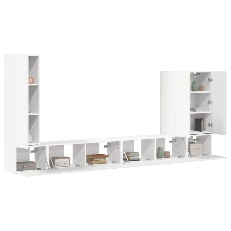 TV Wall Cabinet Set 6 pcs White