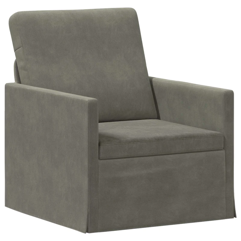 Sofa Set 2 pcs Light Grey Corduroy Fabric