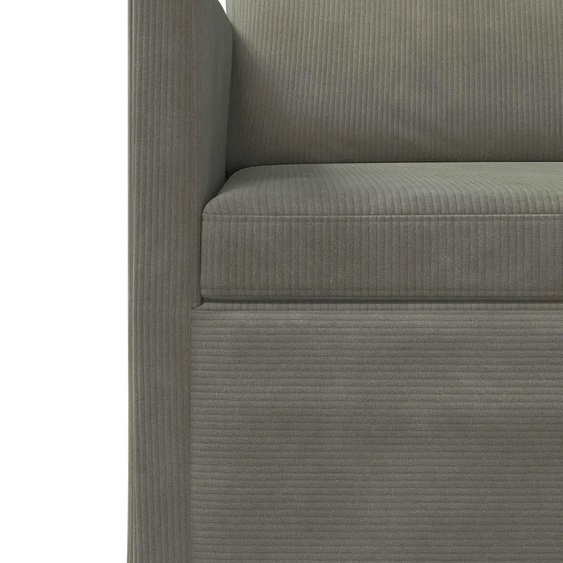 Sofa Set 2 pcs Light Grey Corduroy Fabric