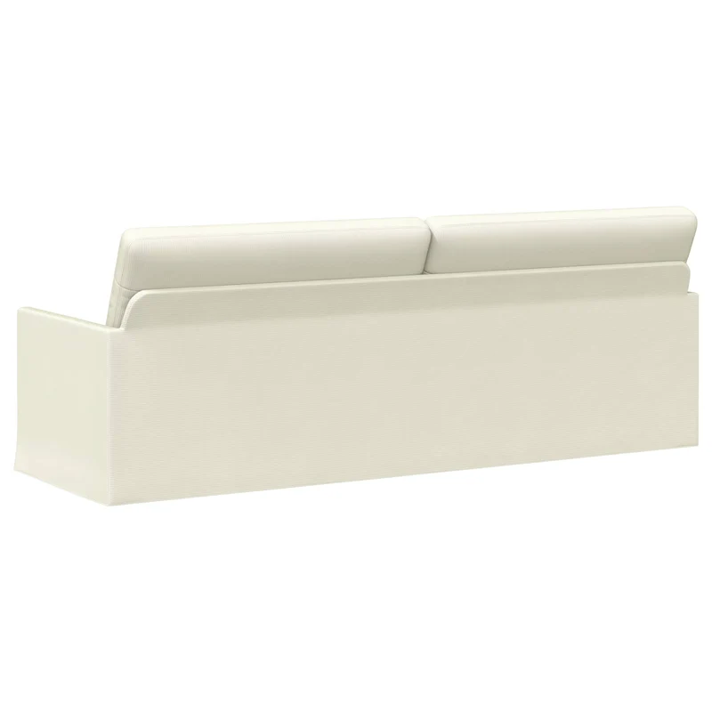 3 Seater Sofa Cream 220 x 81 x 82 cm Corduroy Fabric