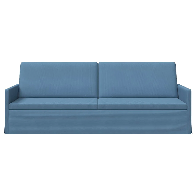 3 Seater Sofa Blue 220 x 81 x 82 cm Corduroy Fabric