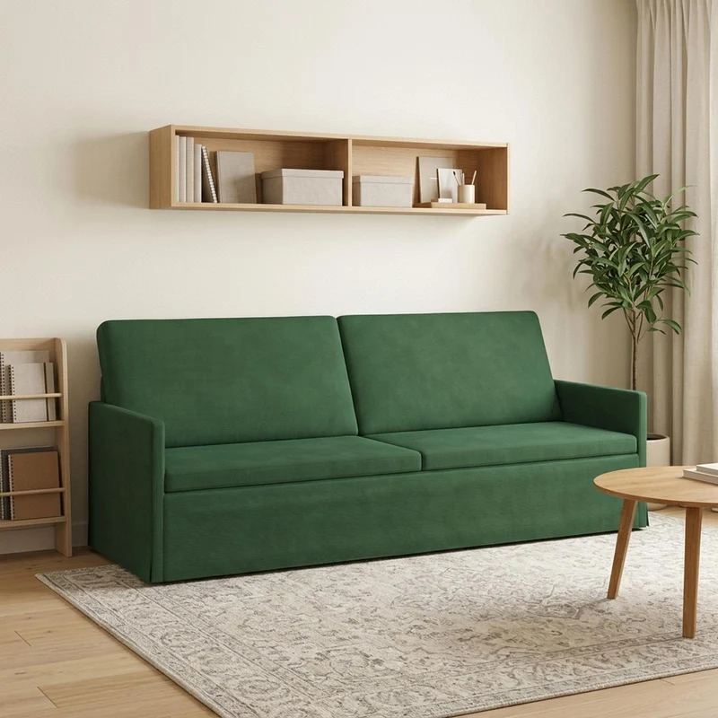 3 Seater Sofa Jungle Green 220 x 81 x 82 cm Corduroy Fabric