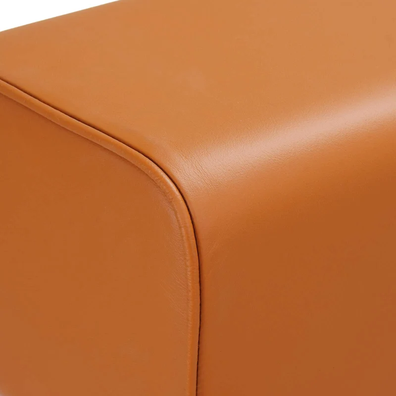 Bar Stool 2 pcs Brown 44 x 33 x 74 cm Real Leather