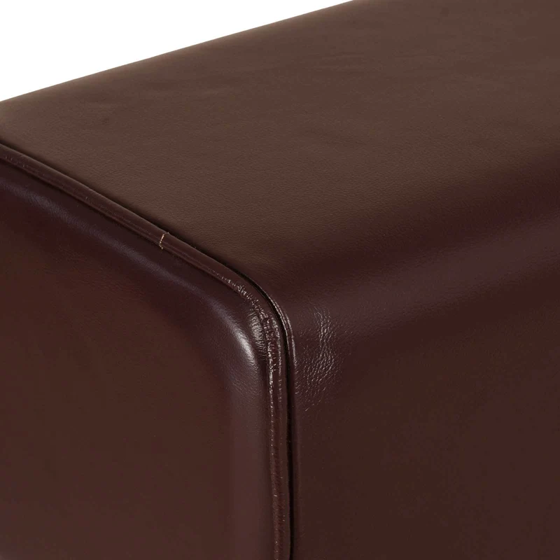 Bar Stool 2 pcs Dark Brown 44 x 33 x 74 cm Real Leather