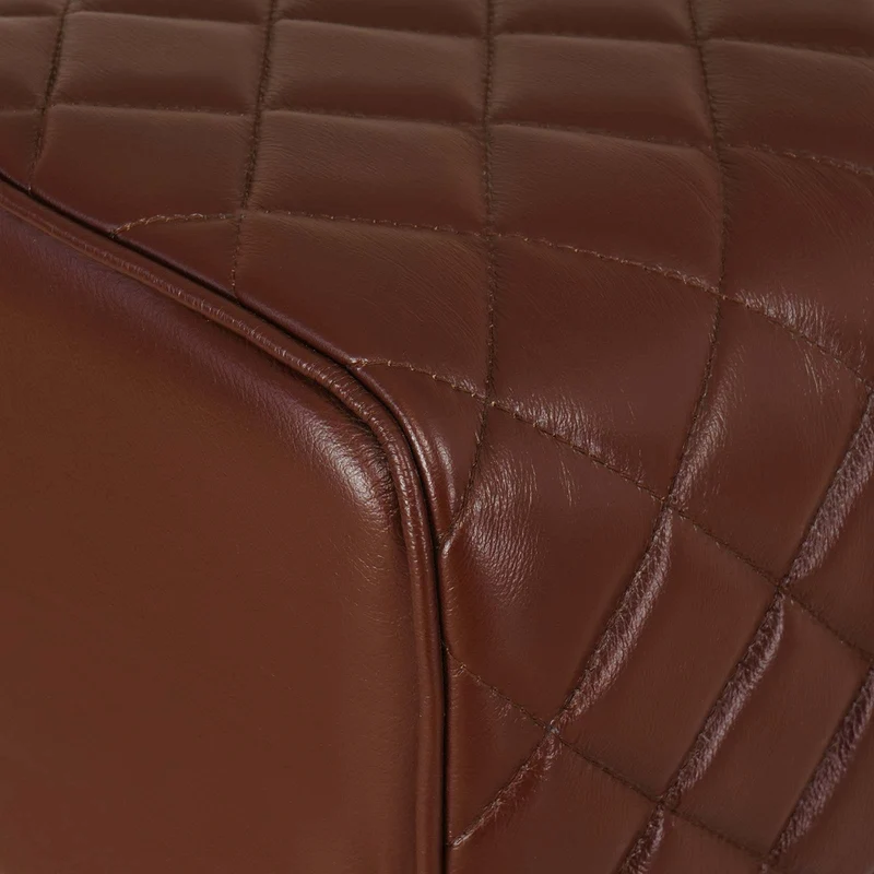 Bar Stool 2 pcs Brown Diamond 44 x 33 x 74 cm Real Leather