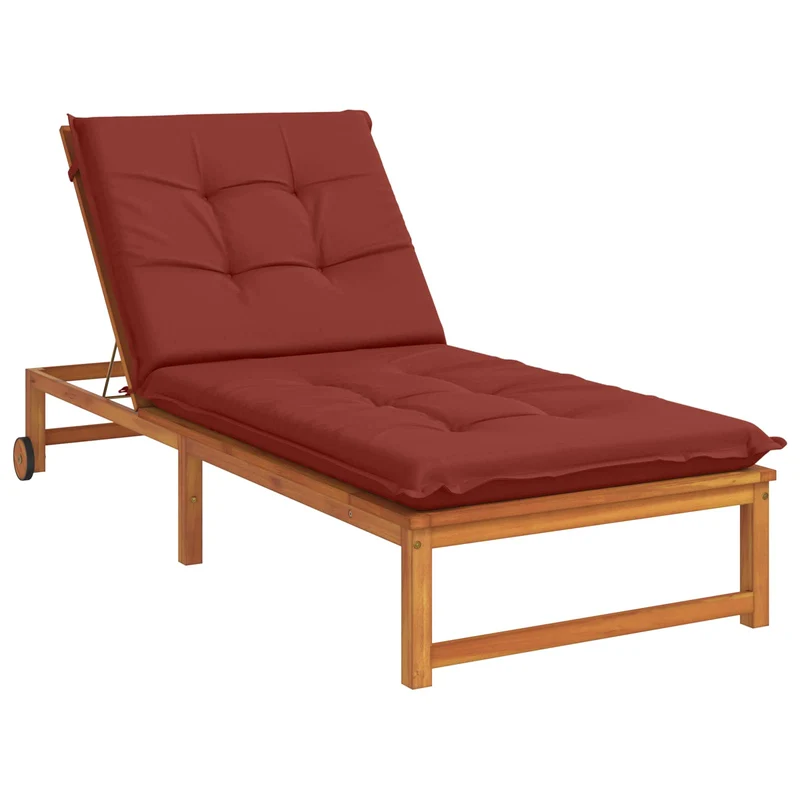 Sunlounger Cushion GEMERT 100% Polyester Red 190 x 70 x 9 cm