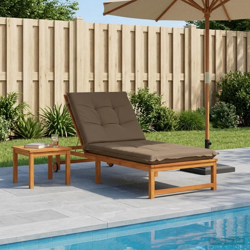 Sunlounger Cushion GEMERT 100% Polyester Taupe 190 x 90 x 9 cm
