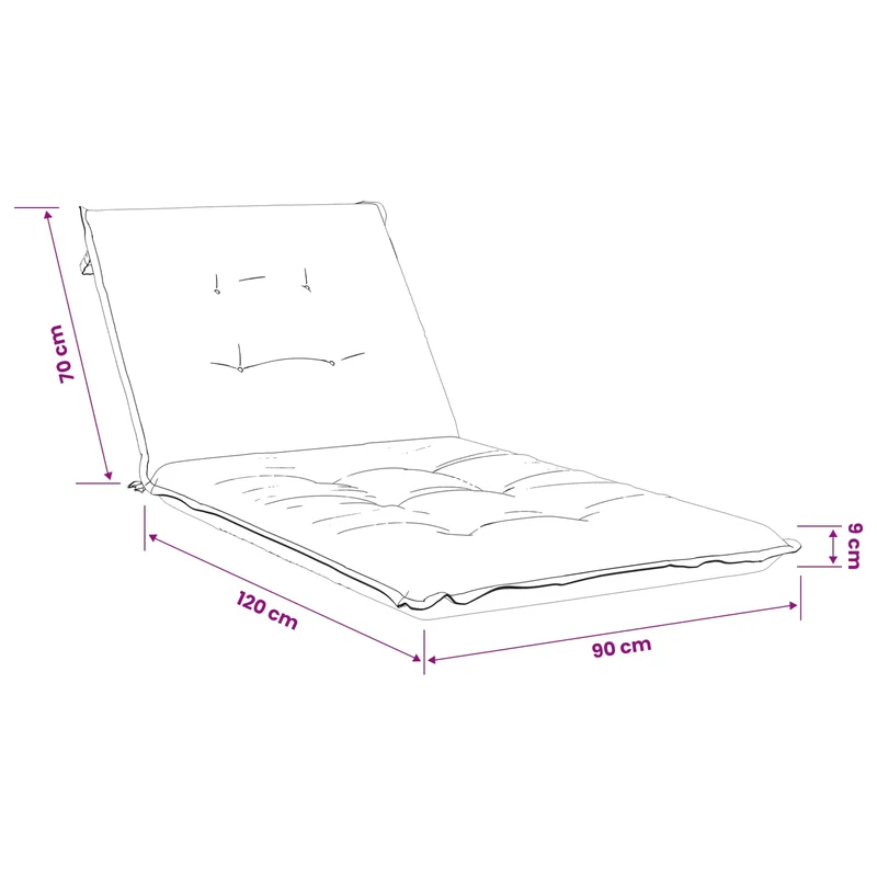 Sunlounger Cushion GEMERT 100% Polyester Taupe 190 x 90 x 9 cm