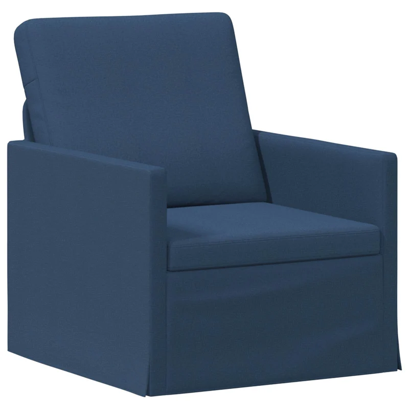 Sofa Set 2 pcs Blue Fabric