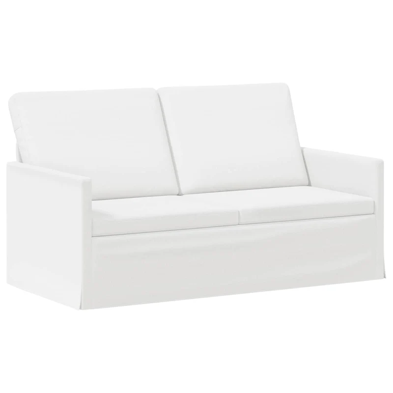 2 Seater Sofa White 150 x 81 x 82 cm Fabric