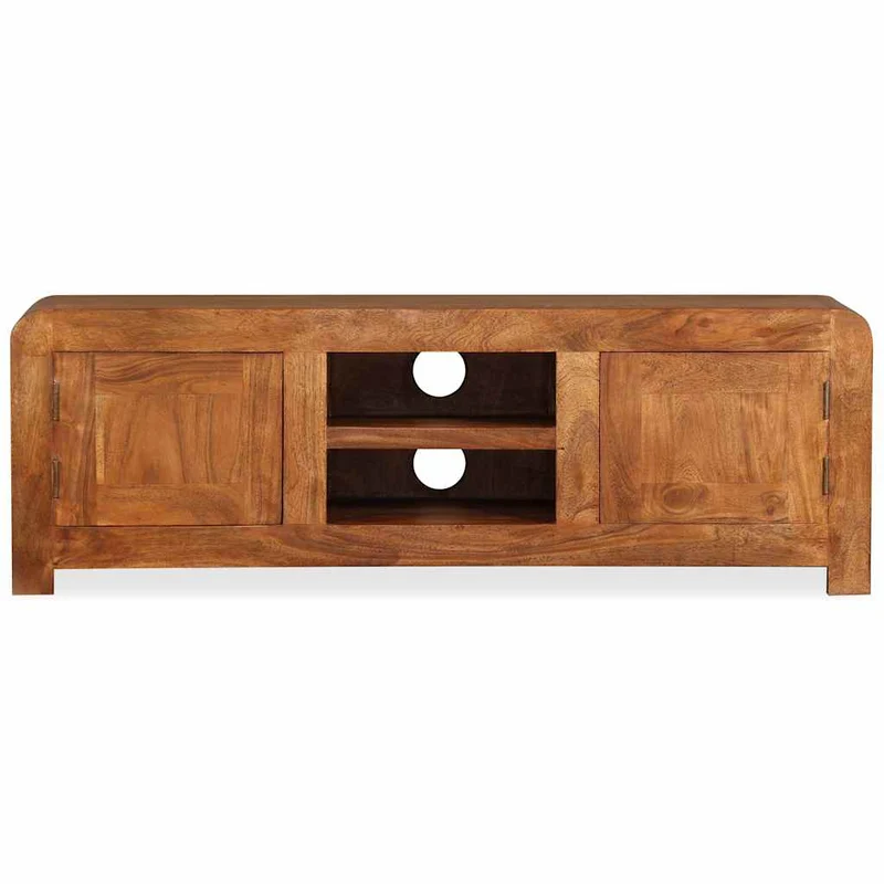 TV Cabinet Solid Wood with Honey Finish 120x30x40 cm