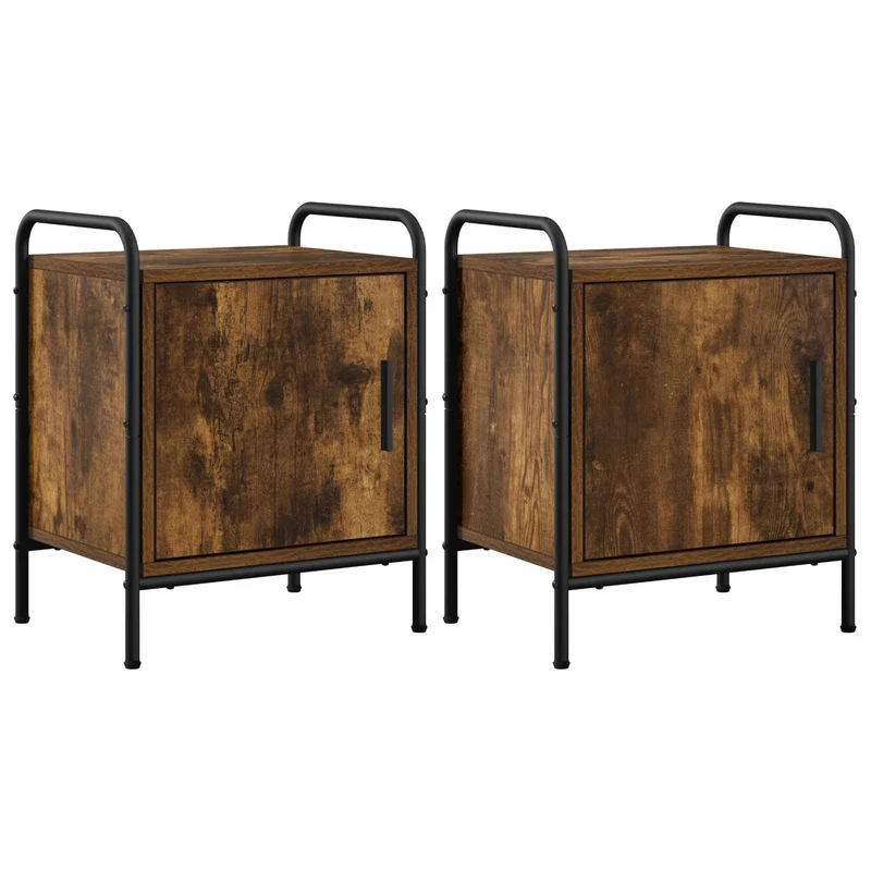 Bedside Cabinet 2 pcs Smoked Oak 40 x 30 x 50 cm