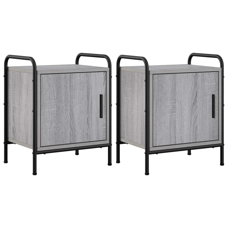 Bedside Cabinet 2 pcs Grey Sonoma 40 x 30 x 50 cm