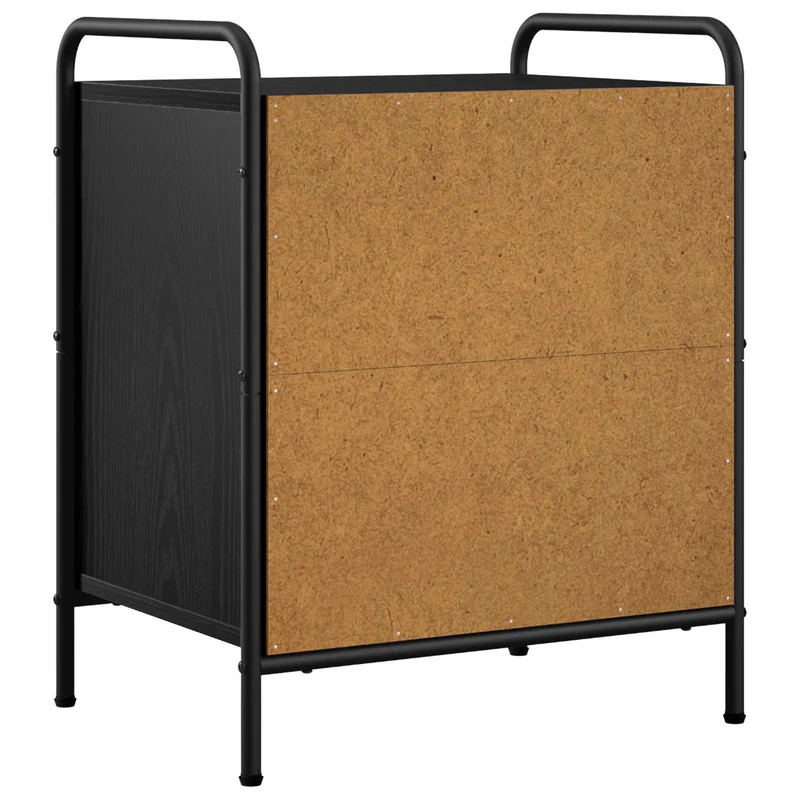 Bedside Cabinet Black Oak 48 x 36.5 x 60 cm Engineered Wood