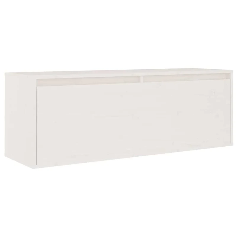 6 Piece TV Cabinet Set White Solid Wood Pine