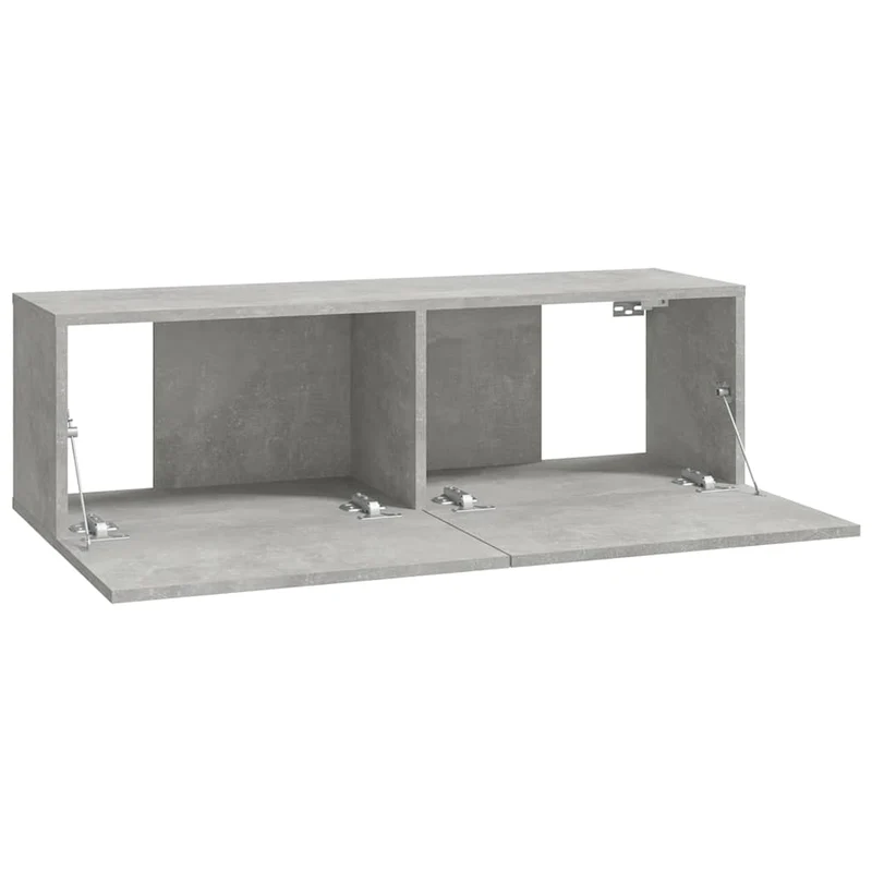 4 Piece Wall-mounted TV Cabinet Set Concrete Grey 100x30x30 cm