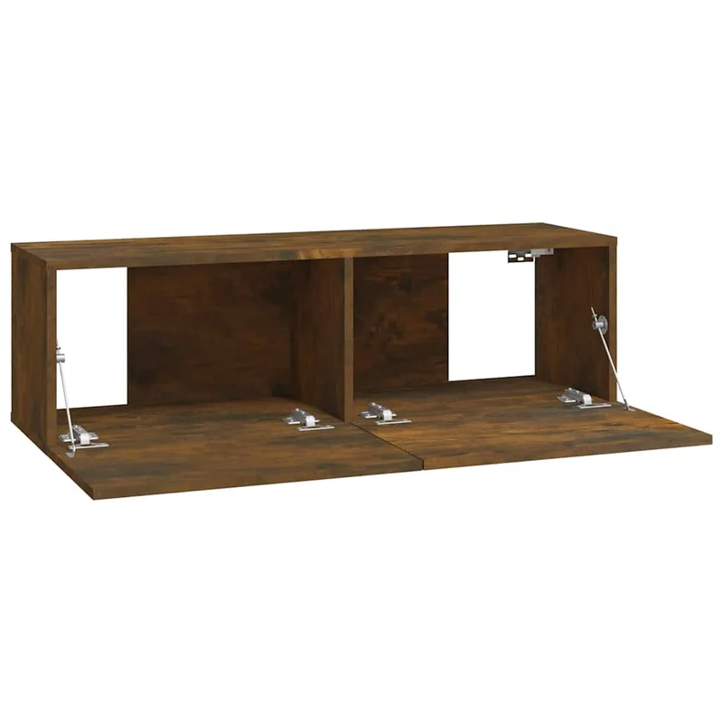 4 Piece Wall-mounted TV Cabinet Set Smoked Oak 100x30x30 cm