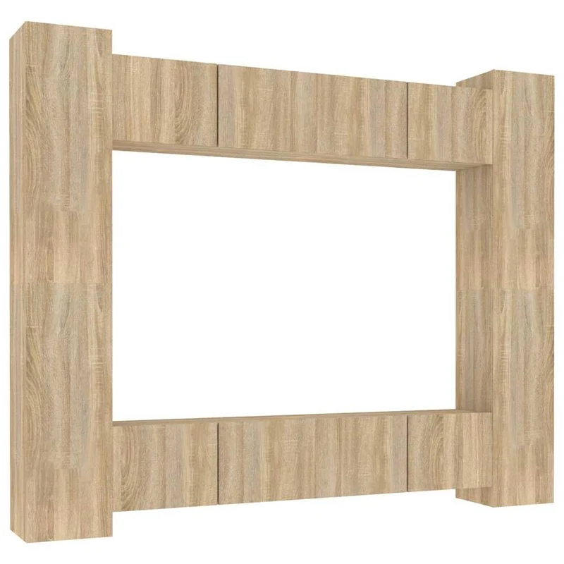 8 Piece TV Cabinet Set Sonoma Oak Engineered Wood