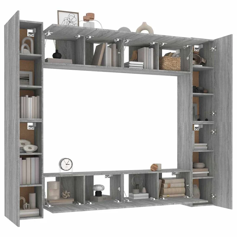 8 Piece TV Cabinet Set Grey Sonoma Engineered Wood