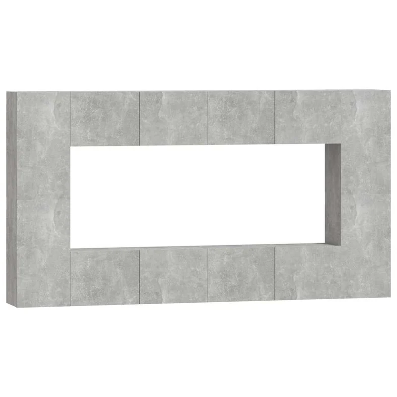 8 Piece TV Cabinet Set Concrete Grey Engineered Wood