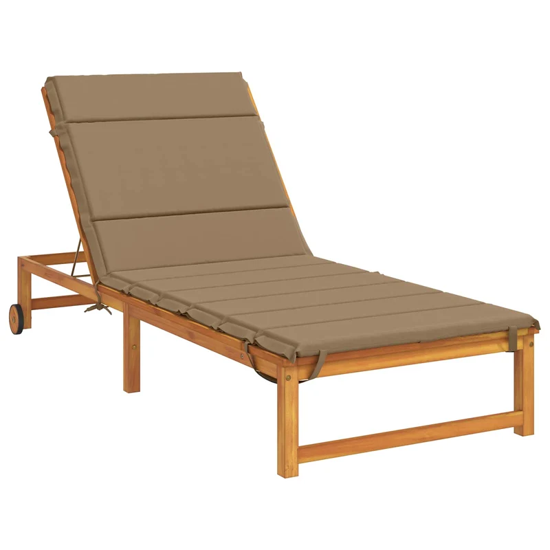 Sunlounger Cushion GEMERT 100% Polyester Taupe 200 x 70 x 3 cm