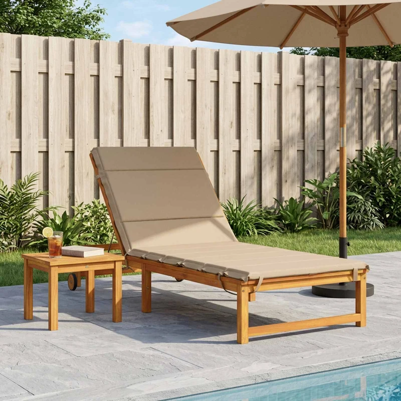 Sunlounger Cushion GEMERT 100% Polyester Sand 200 x 90 x 3 cm
