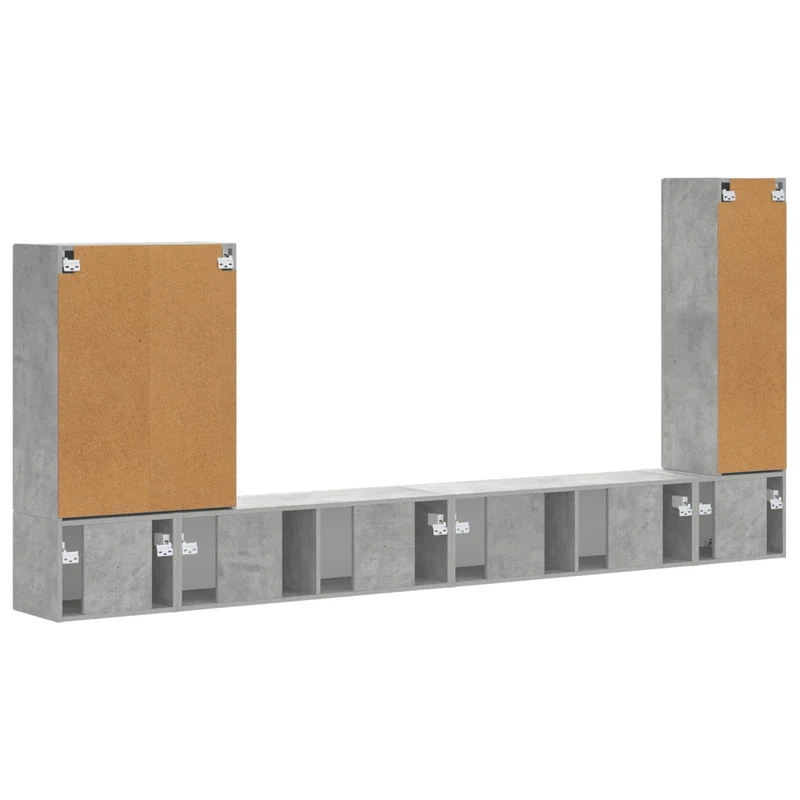 TV Wall Cabinet Set 6 pcs Concrete Grey